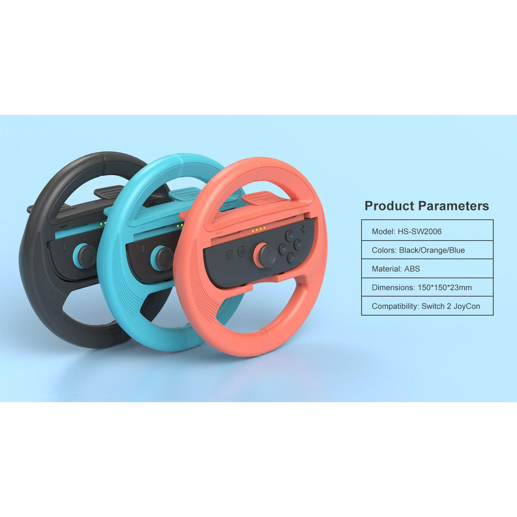 2-in-1 Racing Steering Wheel Grip Set Compatible with Nintendo Switch 2 — Dual Handles, Enhanced Precision Control
