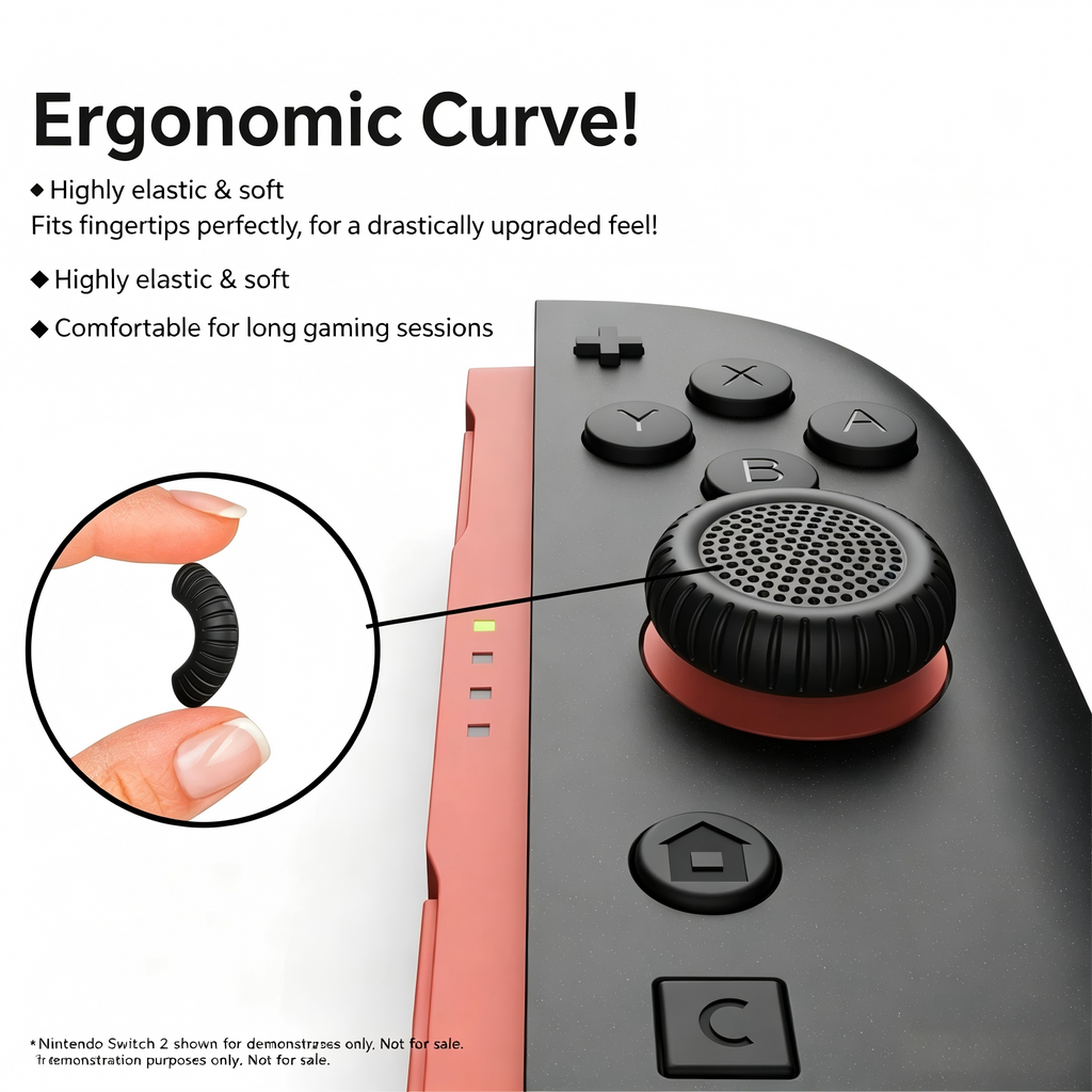 Premium Thumb Grip Caps for Nintendo Switch 2 Joy-Con – Anti-Slip Silicone Joystick Covers