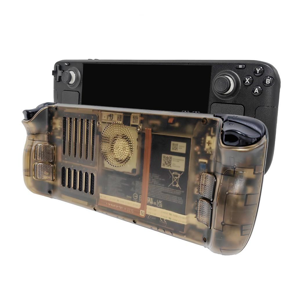 Vented Transparent Replacement Back Shell Compatible with Steam Deck & Steam Deck OLED — Heat Dissipation, Easy Install