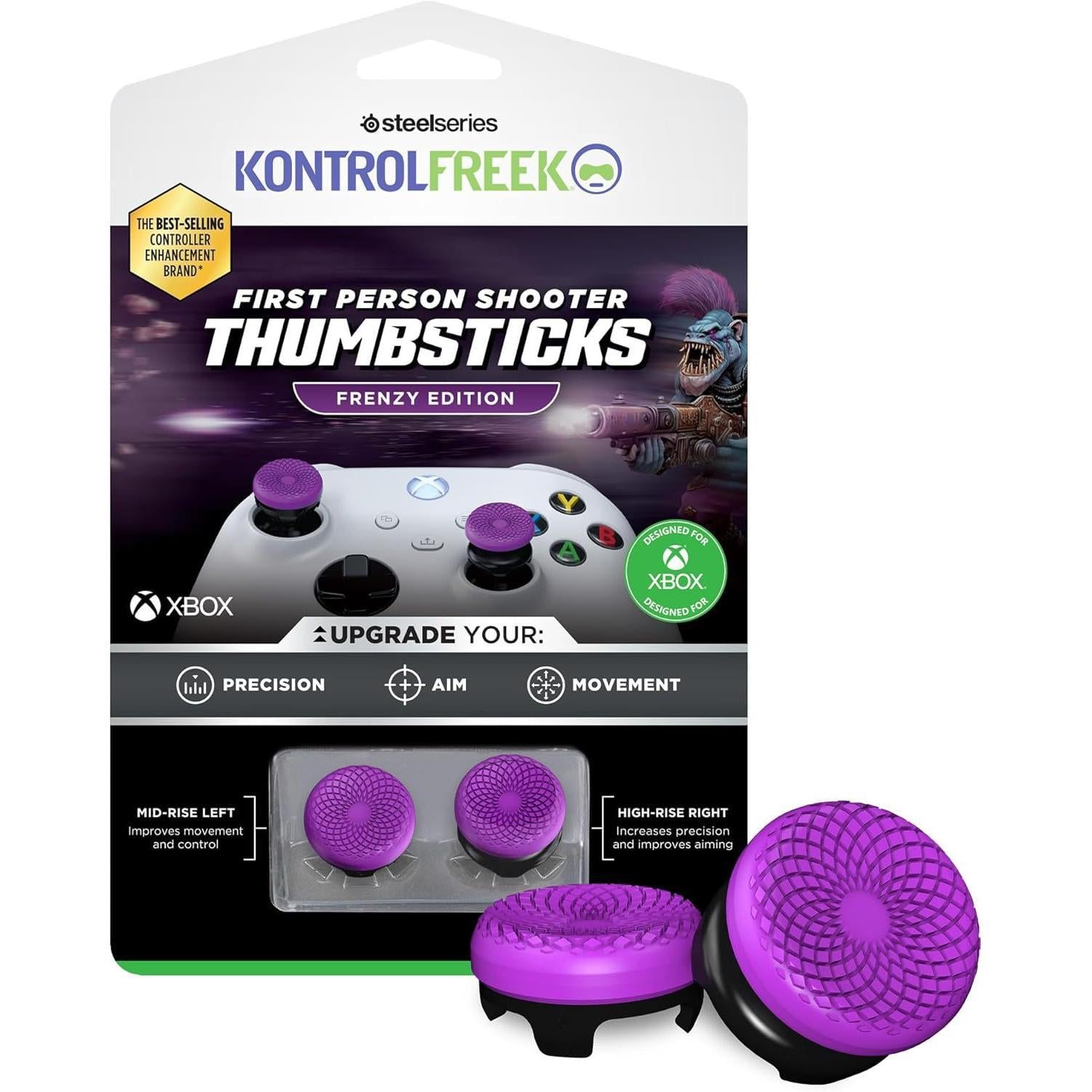 Anti-Slip Thumbstick Grip Caps FPS Performance Thumbstick Extender Compatible with Xbox Series S/X / Xbox One Controller