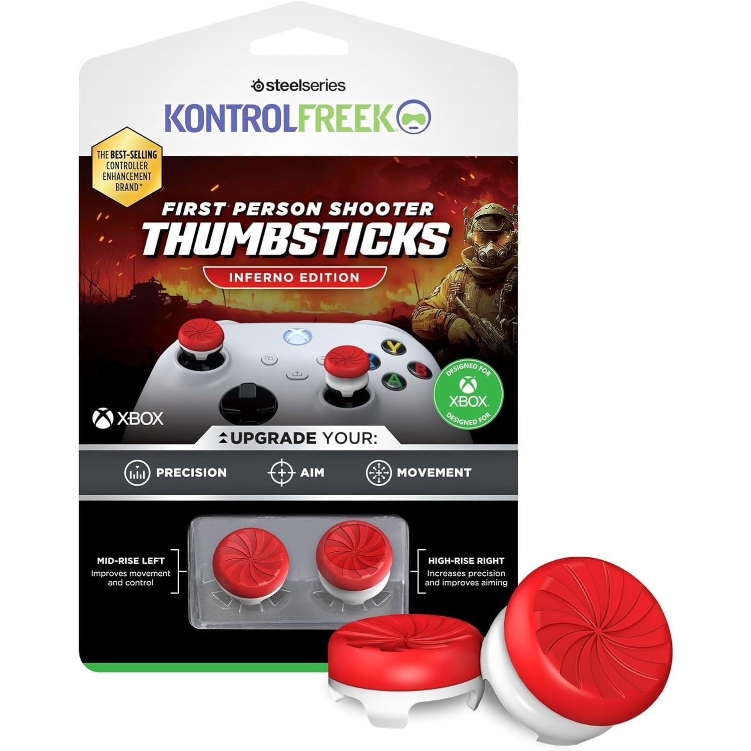 Anti-Slip Thumbstick Grip Caps FPS Performance Thumbstick Extender Compatible with Xbox Series S/X / Xbox One Controller