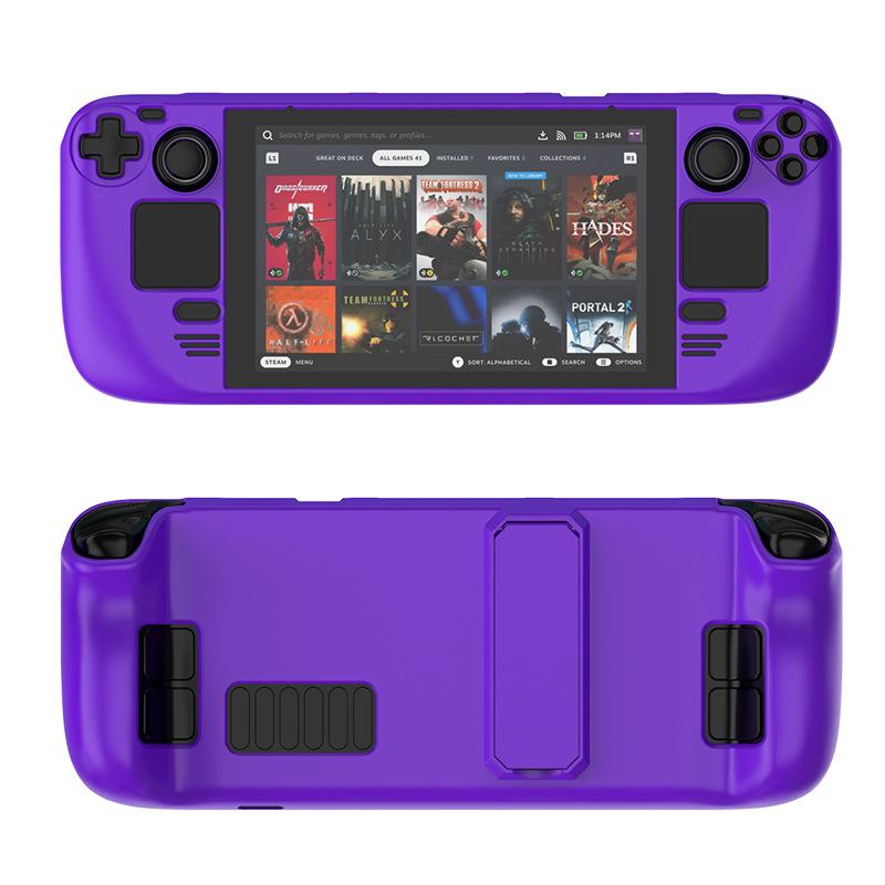 Colorful Hard PC Protective Case Shell Compatible with Steam Deck OLED — Built-in Kickstand, Shockproof, Ergonomic Grip