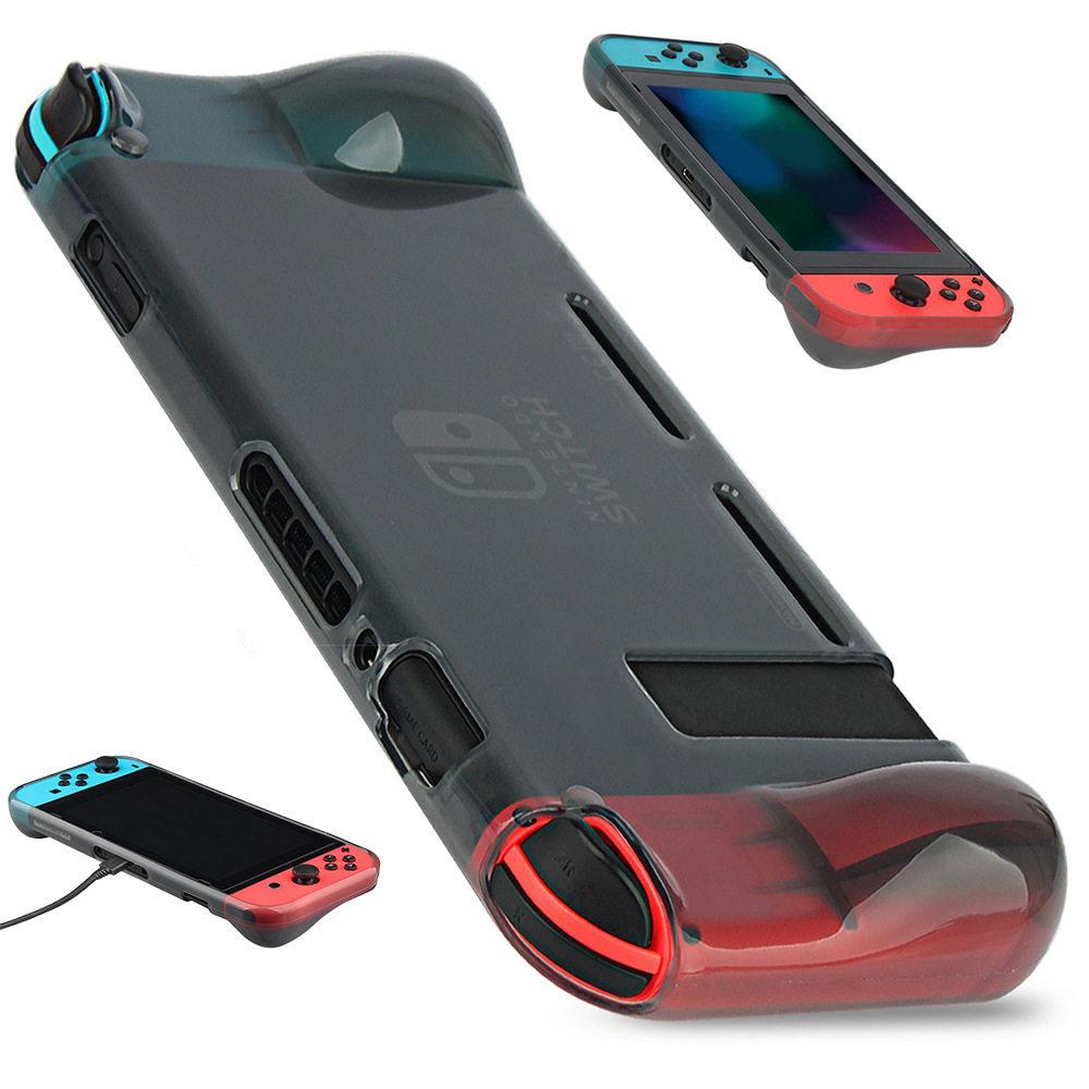 Soft TPU Clear Grip Protective Case Cover Compatible with Nintendo Switch — Shockproof, Ergonomic Comfort Grip, Slim Fit
