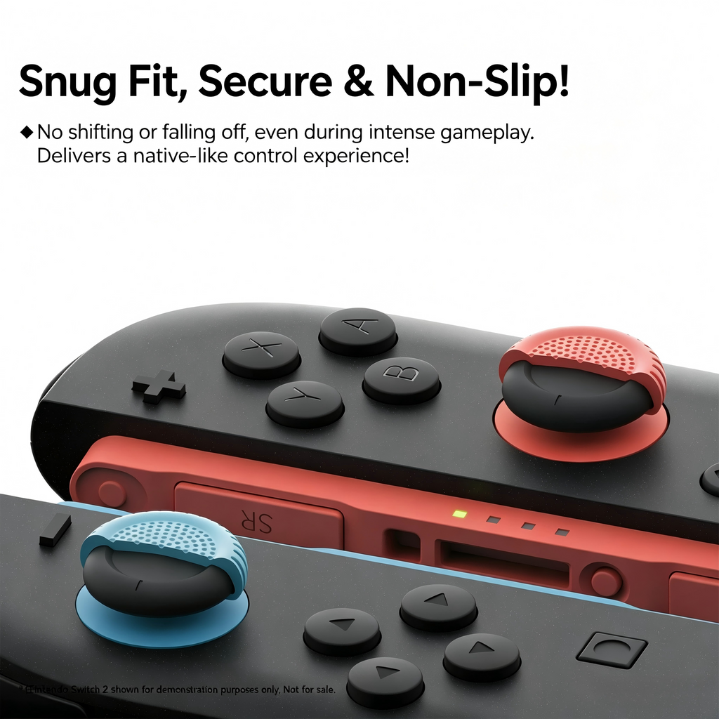 Premium Thumb Grip Caps for Nintendo Switch 2 Joy-Con – Anti-Slip Silicone Joystick Covers