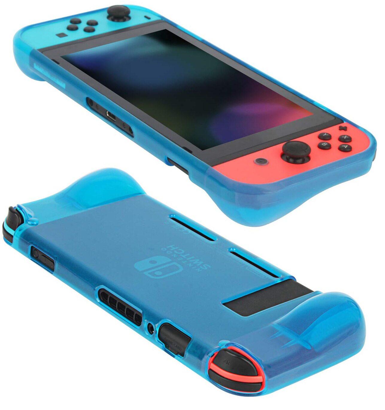 Soft TPU Clear Grip Protective Case Cover Compatible with Nintendo Switch — Shockproof, Ergonomic Comfort Grip, Slim Fit