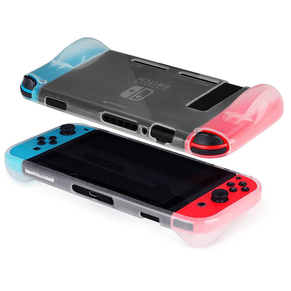 Soft TPU Clear Grip Protective Case Cover Compatible with Nintendo Switch — Shockproof, Ergonomic Comfort Grip, Slim Fit