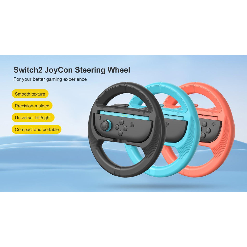 2-in-1 Racing Steering Wheel Grip Set Compatible with Nintendo Switch 2 — Dual Handles, Enhanced Precision Control