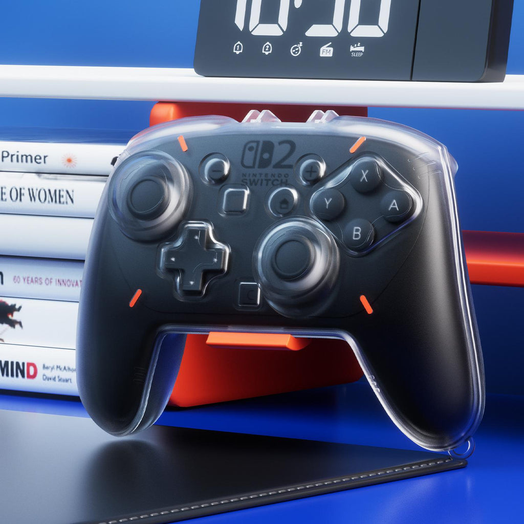 Transparent Hard Storage Case for Switch 2 Pro Controller — Shock-Absorbing Protection