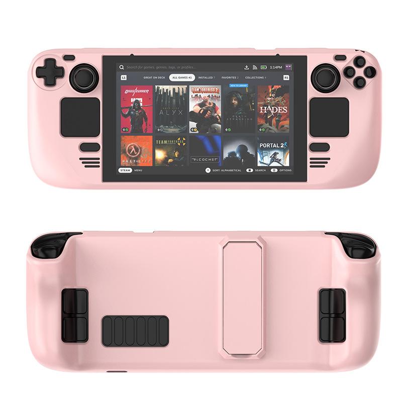 Colorful Hard PC Protective Case Shell Compatible with Steam Deck OLED — Built-in Kickstand, Shockproof, Ergonomic Grip