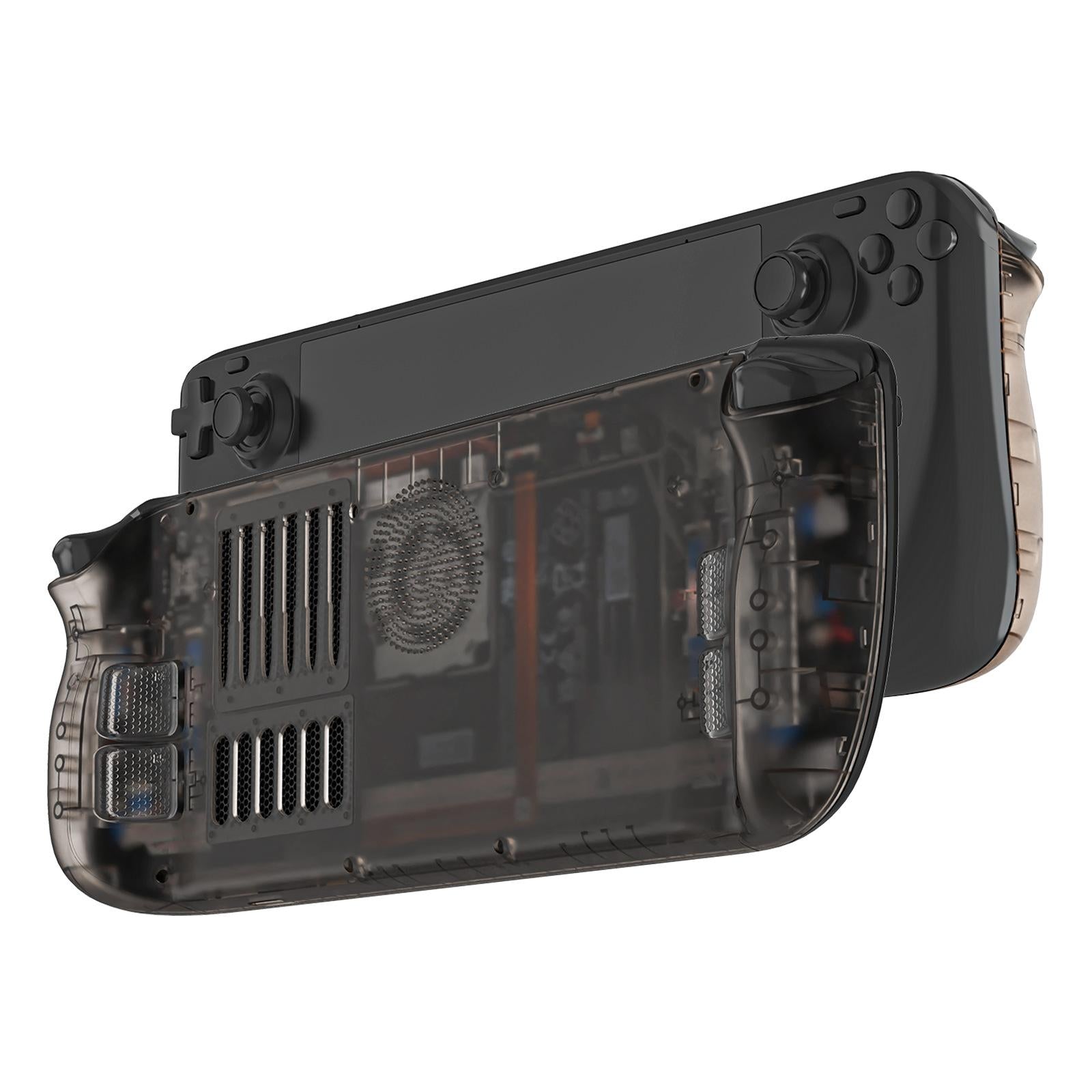 Vented Transparent Replacement Back Shell Compatible with Steam Deck & Steam Deck OLED — Heat Dissipation, Easy Install