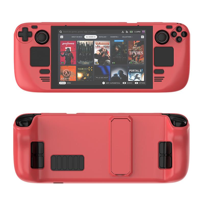 Colorful Hard PC Protective Case Shell Compatible with Steam Deck OLED — Built-in Kickstand, Shockproof, Ergonomic Grip