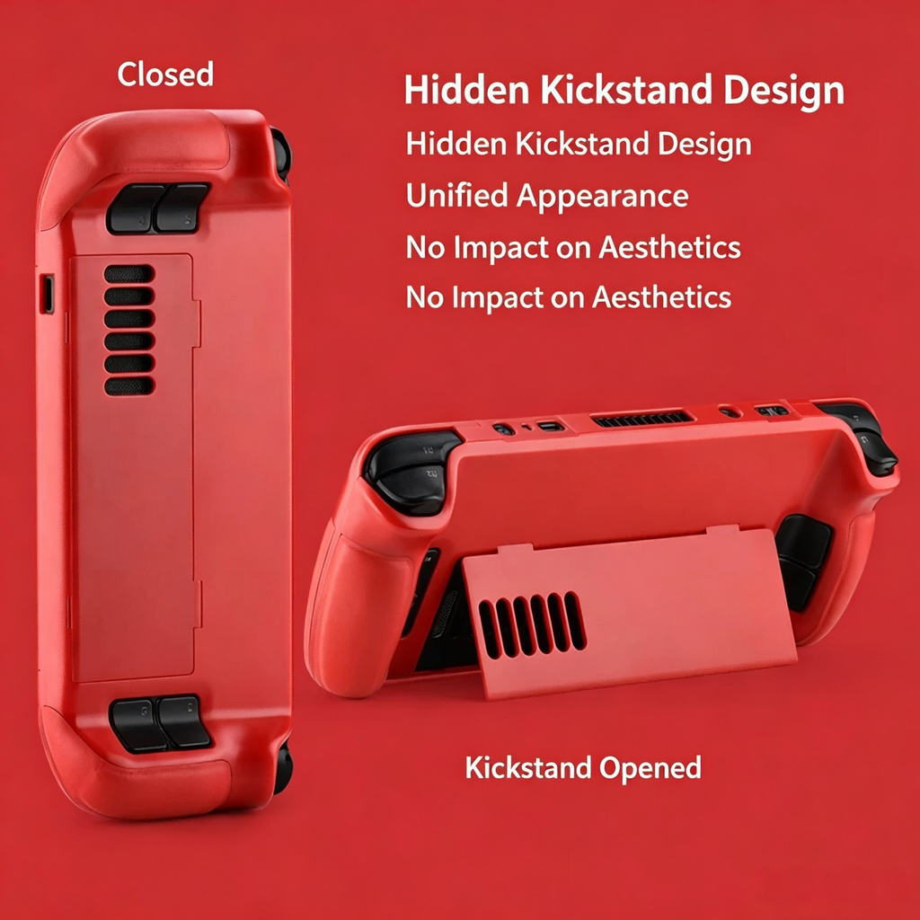 Steam Deck OLED & LCD Protective Case – Shockproof Hard Shell Cover with Kickstand Compatibility