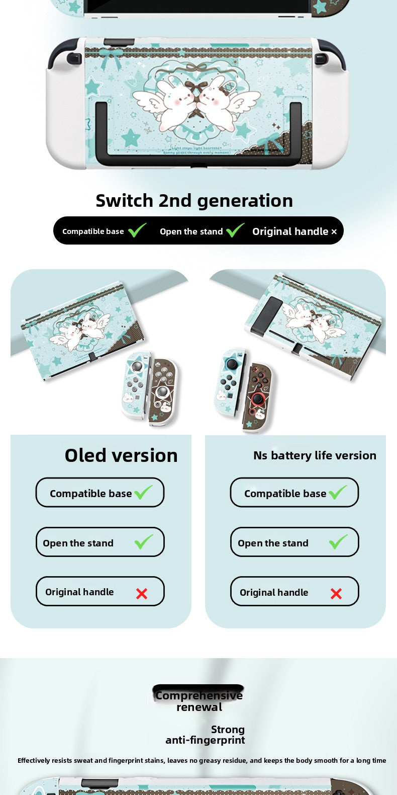 Premium Bunny Edition Case for Nintendo Switch 2 & OLED – Stylish Matte Protective Cover