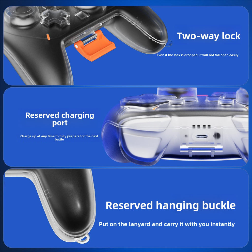Transparent Hard Storage Case for Switch 2 Pro Controller — Shock-Absorbing Protection