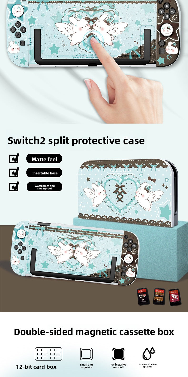 Premium Bunny Edition Case for Nintendo Switch 2 & OLED – Stylish Matte Protective Cover
