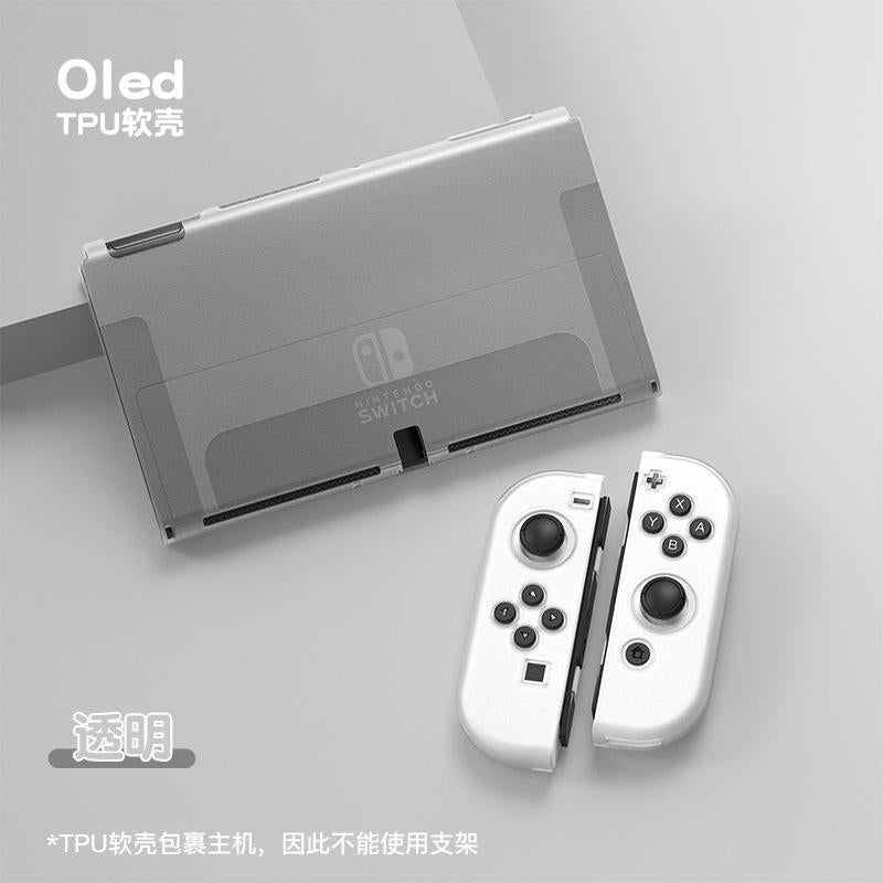 Slim Matte Soft Silicone Protective Case Cover Shell Compatible with Nintendo Switch OLED — Solid Color Non-Slip Grip