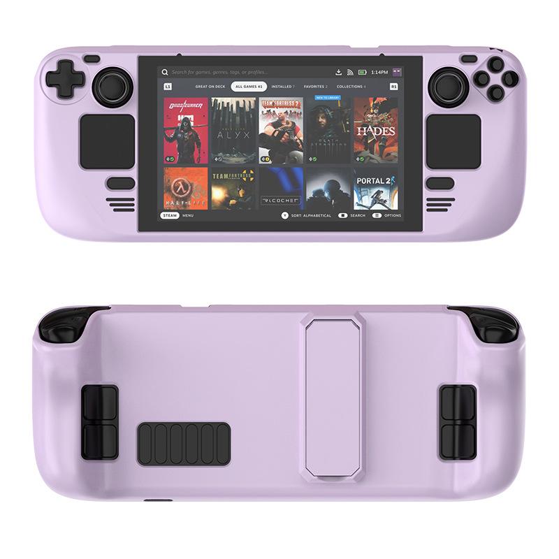 Colorful Hard PC Protective Case Shell Compatible with Steam Deck OLED — Built-in Kickstand, Shockproof, Ergonomic Grip