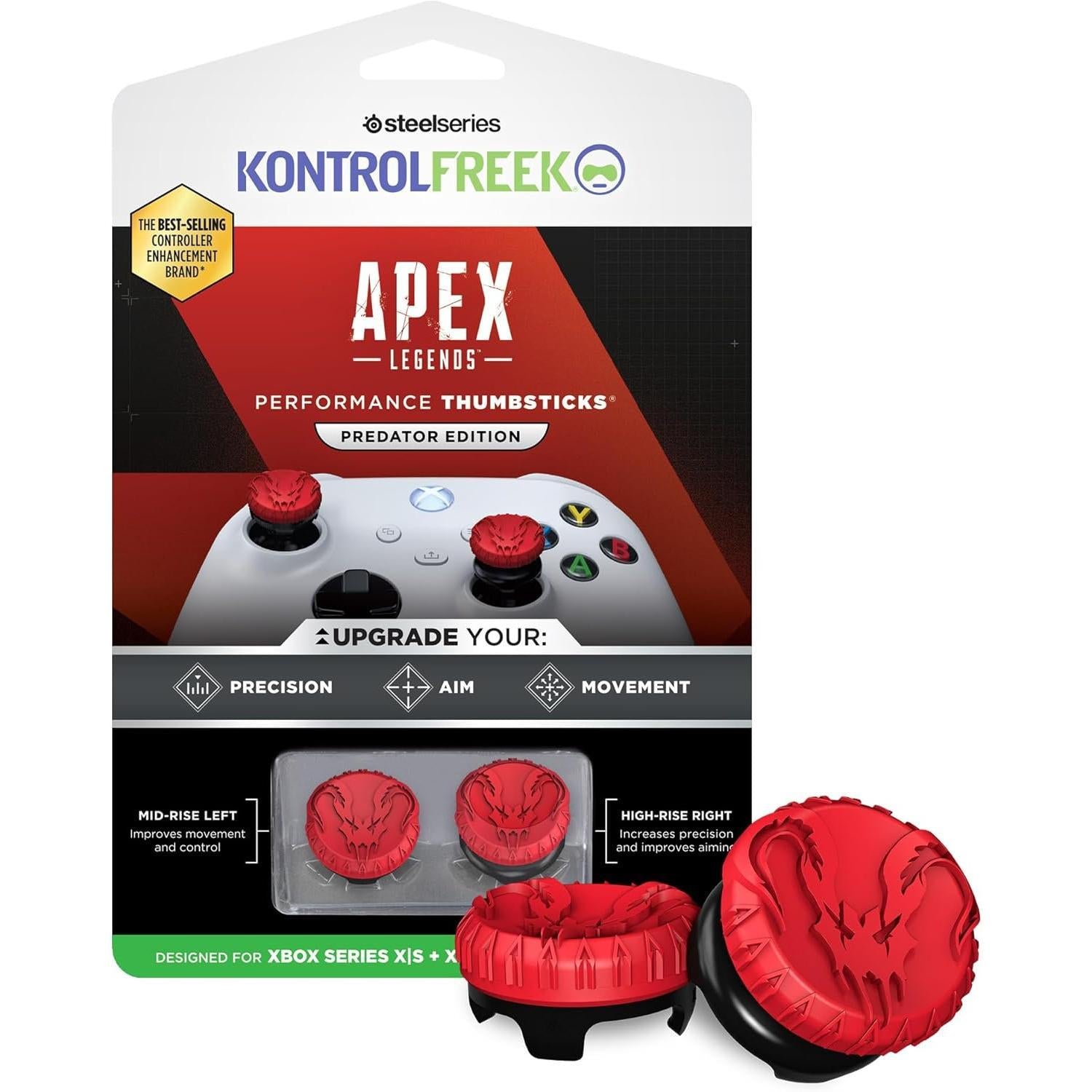 Anti-Slip Thumbstick Grip Caps FPS Performance Thumbstick Extender Compatible with Xbox Series S/X / Xbox One Controller