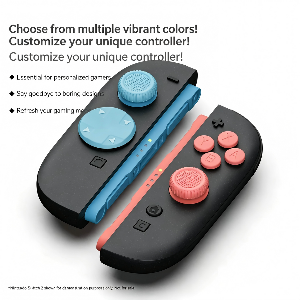 Premium Thumb Grip Caps for Nintendo Switch 2 Joy-Con – Anti-Slip Silicone Joystick Covers