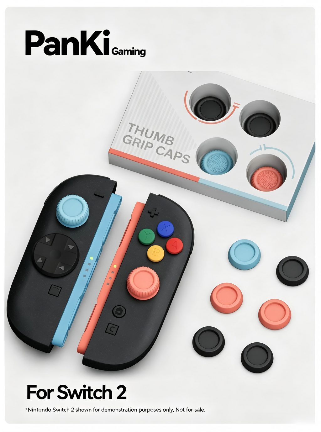 Premium Thumb Grip Caps for Nintendo Switch 2 Joy-Con – Anti-Slip Silicone Joystick Covers