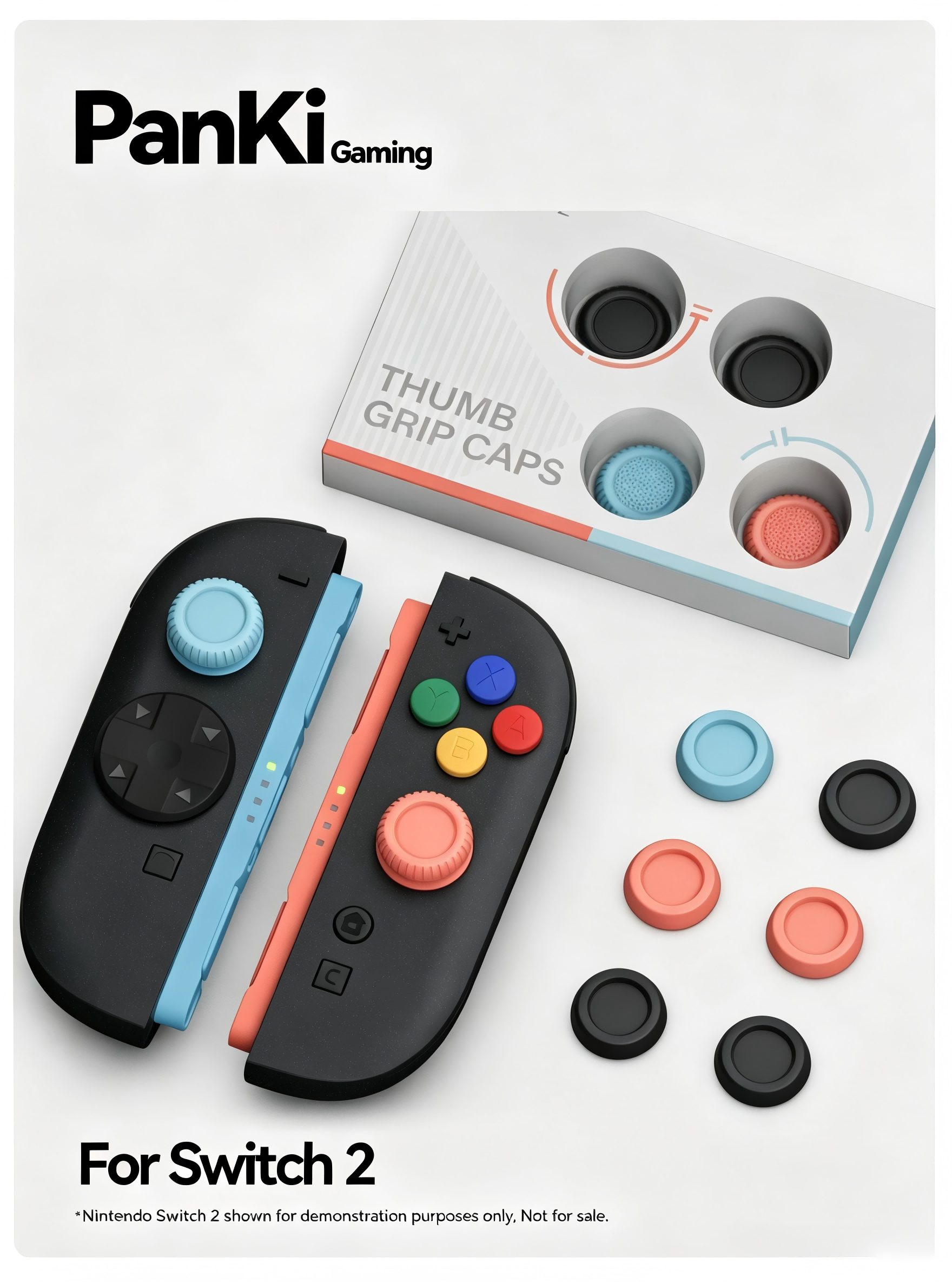 Premium Thumb Grip Caps for Nintendo Switch 2 Joy-Con – Anti-Slip Silicone Joystick Covers