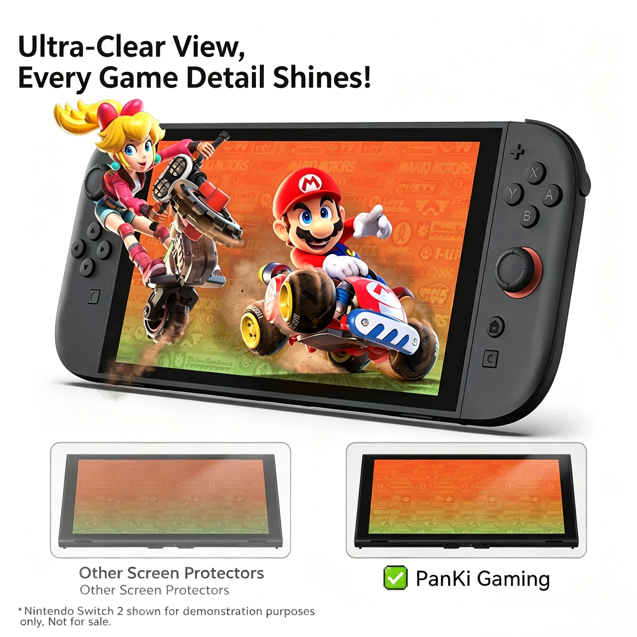 Nintendo Switch 2 Tempered Glass Screen Protector – HD Clear Anti-Fingerprint Protective Film