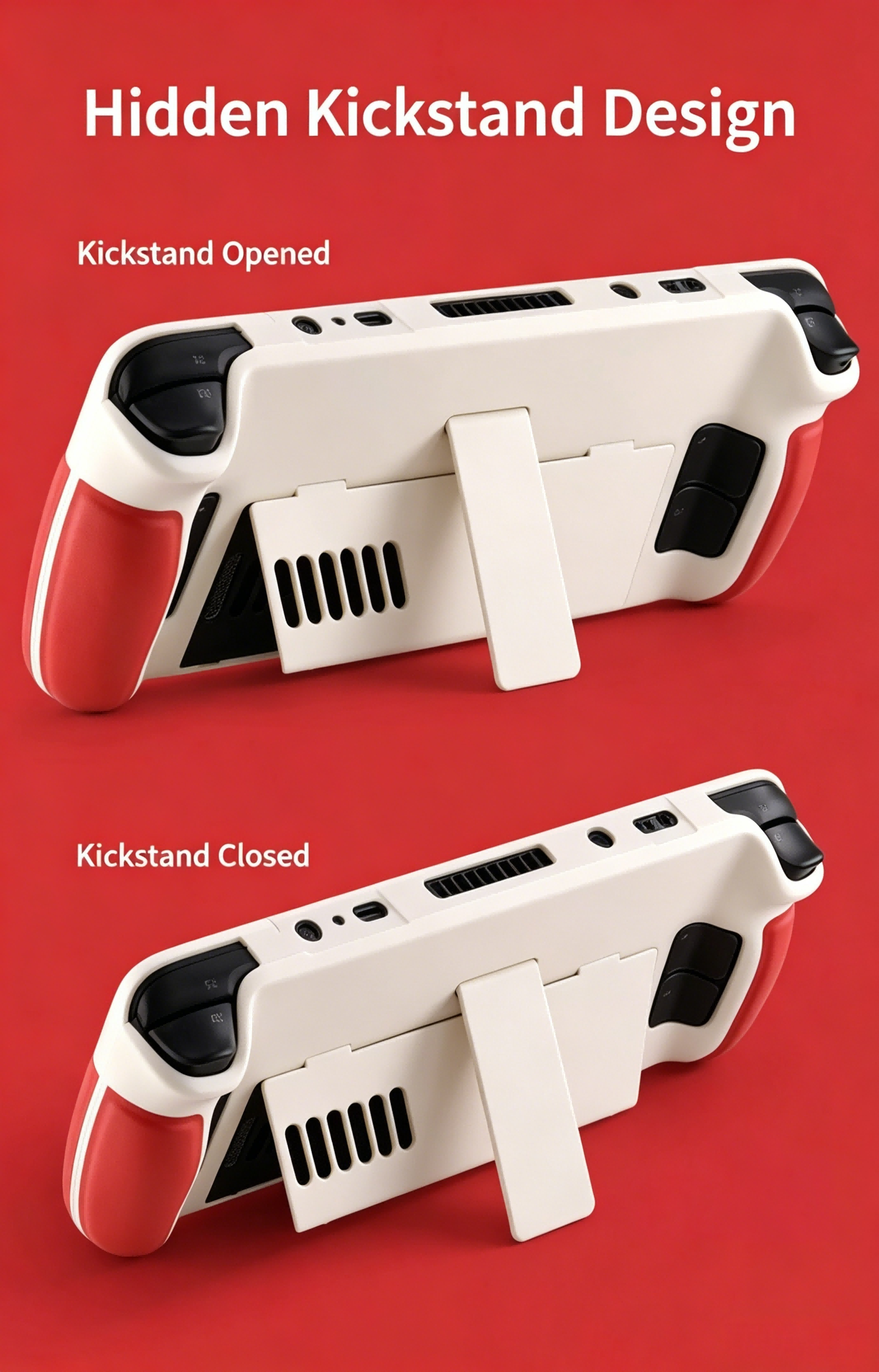 Steam Deck OLED & LCD Protective Case – Shockproof Hard Shell Cover with Kickstand Compatibility